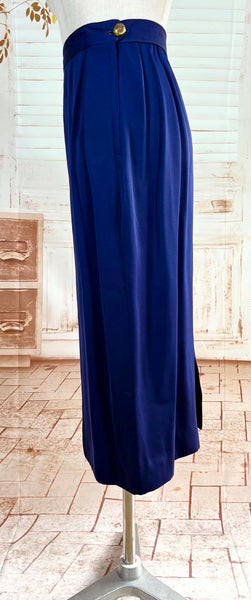 Exquisite Royal Blue 1940s Gabardine Suit With Western Stitching Detail