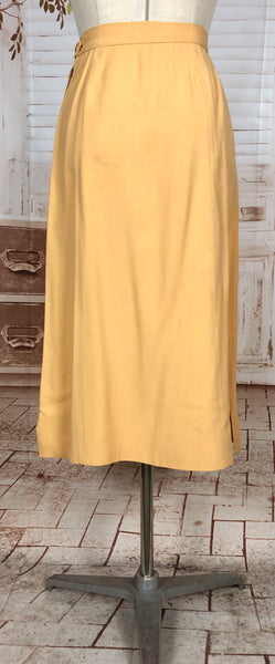 Exquisite Mustard Yellow 1940s Skirt Suit Petite