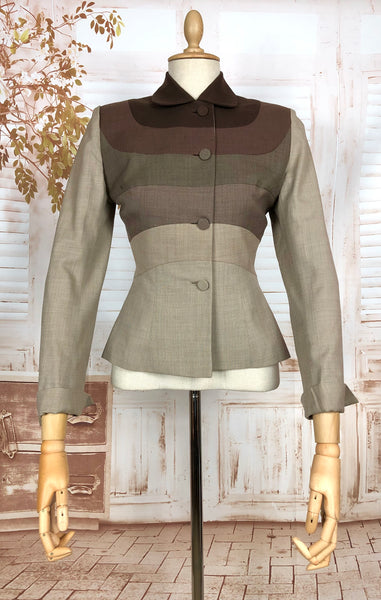 Rare 1950s Striped Lilli Ann Blazer In Earth Tones - Bladerunner Style