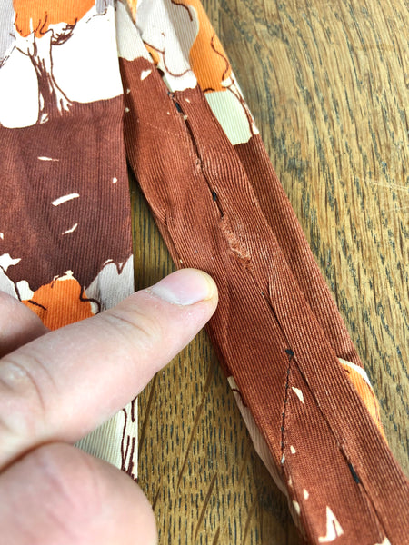 1940s Brown, Orange & Lilac Grey Novelty American Rayon Swing Tie – Cohama De Luxe