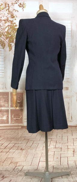 RESERVED FOR AUGGIE - Classic Navy Blue 1940s Suit With Dagger Collar