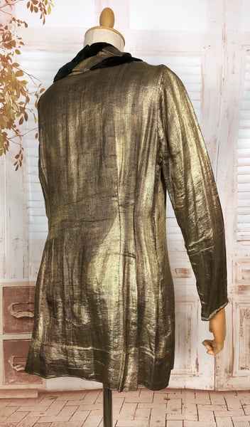 Incredible Original 1920s Antique Gold Lame Tunic