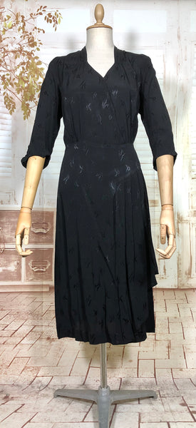 Classic Early 1940s Black Cocktail Dress