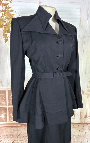 Exceptional Rare 1940s Black Label Lilli Ann Suit - Femme Fatale