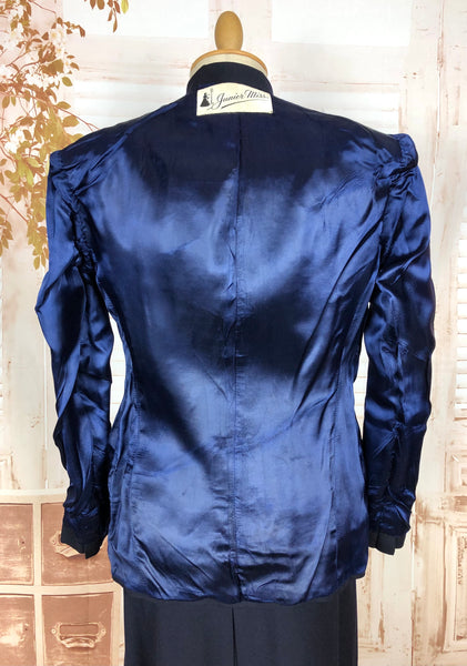 RESERVED FOR AUGGIE - Classic Navy Blue 1940s Suit With Dagger Collar