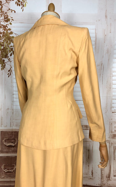 Exquisite Mustard Yellow 1940s Skirt Suit Petite