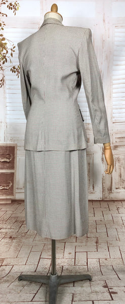 Beautiful Original Late 1940s / Early 1950s Micro Check Houndstooth Suit Life Savers By Kirkland Hall