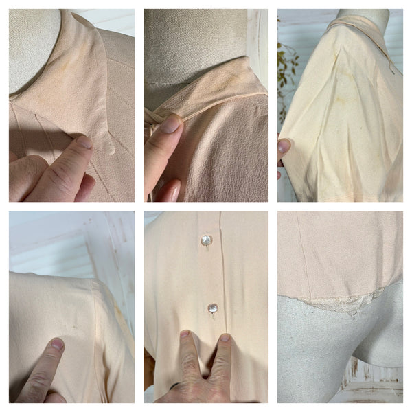 1940s Blush Pink Arrow Detail Blouse