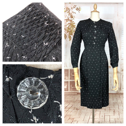 Amazing Original 1930s Volup Vintage Black Dress With Spider Web Dress