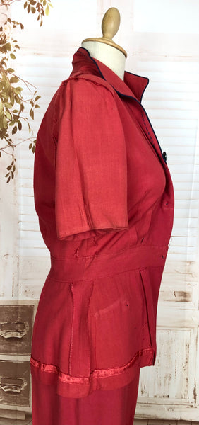 Exceptionally Rare Original 1940s Red Pant Suit By Hobbies Sportwear