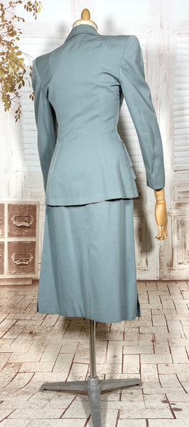 Exceptional Duck Egg Blue Tiered 1940s Suit