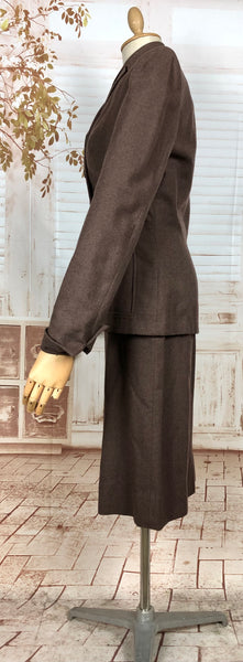 Gorgeous Milk Chocolate Brown 1940s Skirt Suit - Made in California