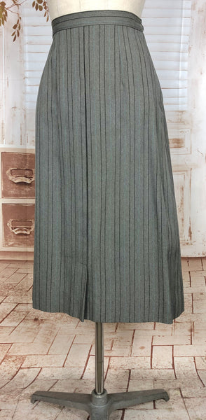 Exquisite Original 1940s Striped Blade Runner Skirt Suit - Gilbert Adrian Inspired