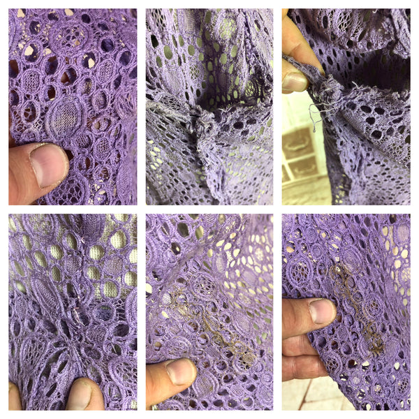 LAYAWAY PAYMENT 2 OF 2 - RESERVED FOR AISHA - PLEASE DO NOT PURCHASE - Exceptional Original 1930s Vintage Lilac Lace Peplum Suit