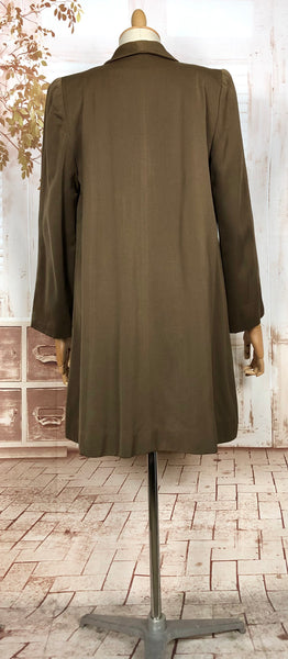 Wonderful 1940s Milk Chocolate Brown Gabardine Coat