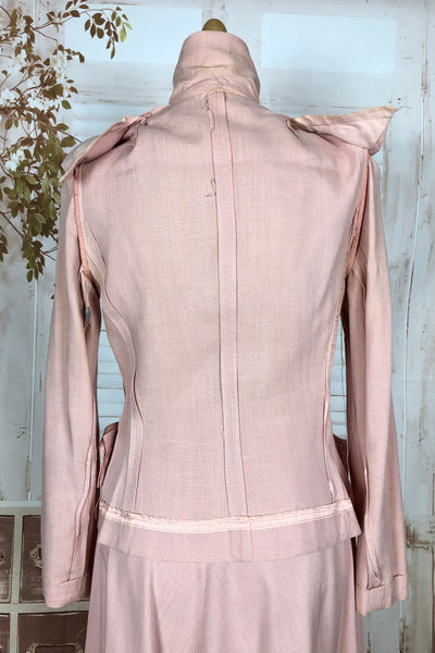 Amazing Original 1940s Vintage Blush Pink Summer Suit By Betty Rose