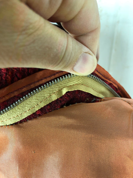 Exquisite Volup Lipstick Red 1940s Boucle Swing Coat With Huge Bishop Sleeves