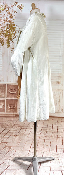Exquisite Late 1920s / Early 1930s Off White Silk Velvet Opera Coat