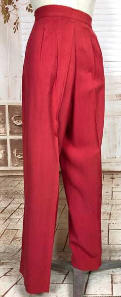 Exceptionally Rare Original 1940s Red Pant Suit By Hobbies Sportwear