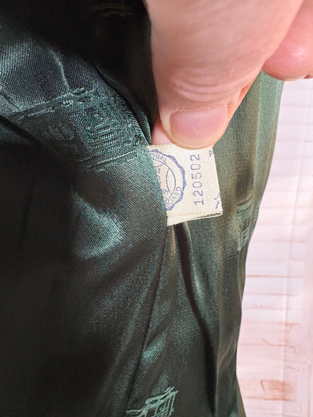 Incredible Emerald Green Bustle Back 1940s Blazer By Botany