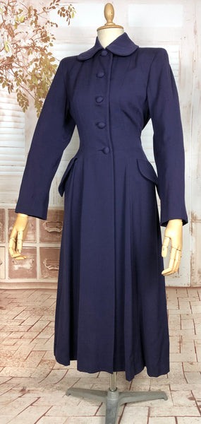 Super Rare 1940s Purple Gabardine Belt Back Princess Coat