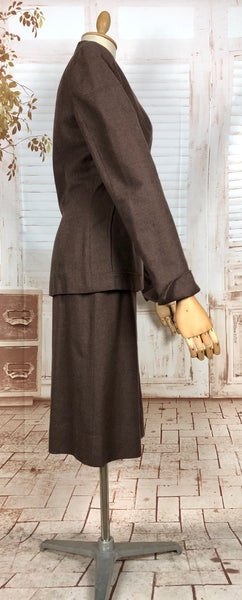 Gorgeous Milk Chocolate Brown 1940s Skirt Suit - Made in California