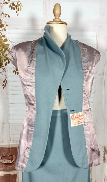 Exceptional Duck Egg Blue Tiered 1940s Suit