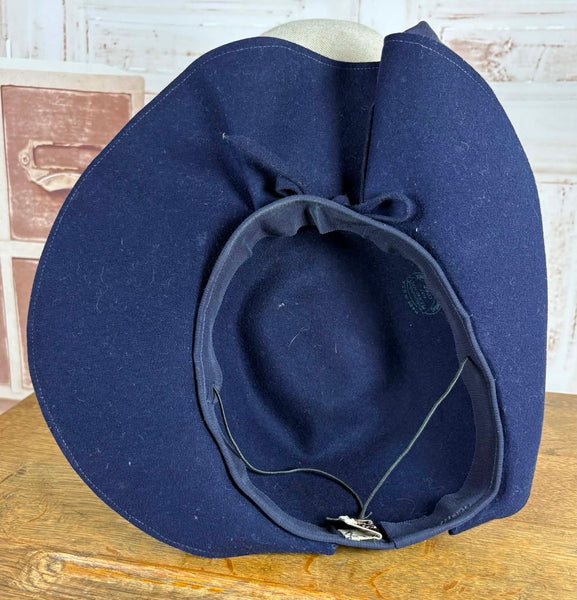 Fabulous Navy Blue 1940s Halo Hat