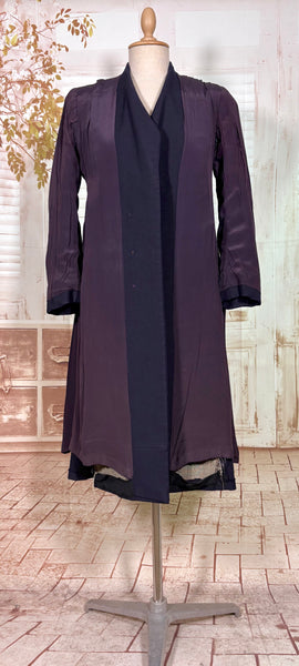 Early 1940s Navy Blue Fitted Wartime Princess Coat