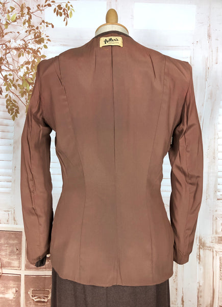 Gorgeous Milk Chocolate Brown 1940s Skirt Suit - Made in California