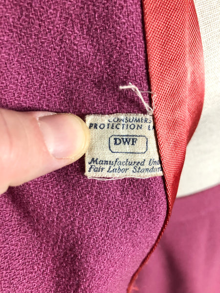 RESERVED FOR ANNA LAURA Amazing Original 1940s Vintage Pink Skirt Suit With Trapunto Details