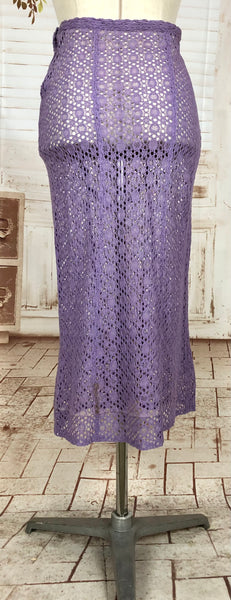 LAYAWAY PAYMENT 2 OF 2 - RESERVED FOR AISHA - PLEASE DO NOT PURCHASE - Exceptional Original 1930s Vintage Lilac Lace Peplum Suit