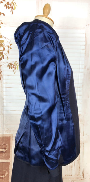 RESERVED FOR AUGGIE - Classic Navy Blue 1940s Suit With Dagger Collar
