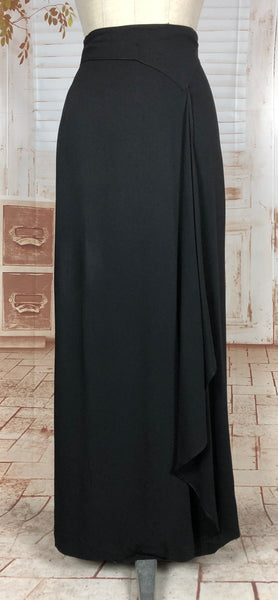 Amazing 1930s Long Line Skirt Suit With Fuchsia Pink Beaded Accents