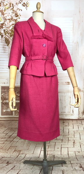 Fabulous Barbie Pink 1950s Skirt Suit By Adele California