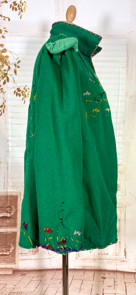 Amazing 1940s Green Mexican Tourist Jacket