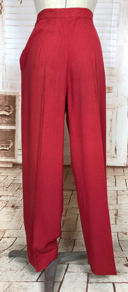 Exceptionally Rare Original 1940s Red Pant Suit By Hobbies Sportwear