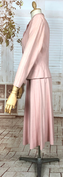 Amazing Original 1940s Vintage Blush Pink Summer Suit By Betty Rose