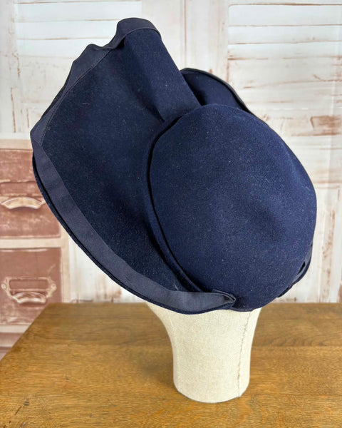 Fabulous Navy Blue 1940s Halo Hat