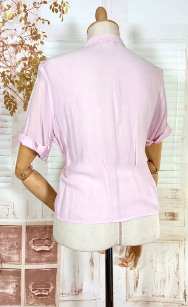 Lilac 1940s Pin Tuck Blouse By Bourne & Hollingsworth
