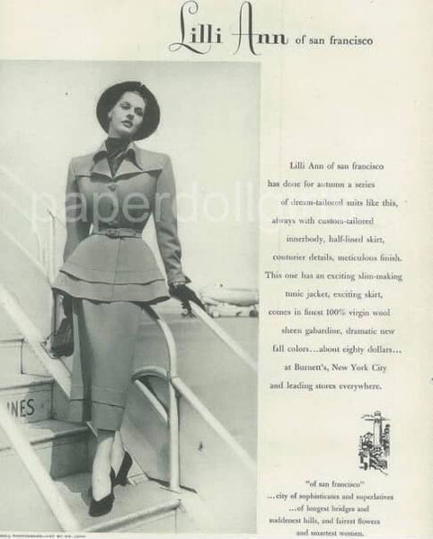 Exceptional Rare 1940s Black Label Lilli Ann Suit - Femme Fatale