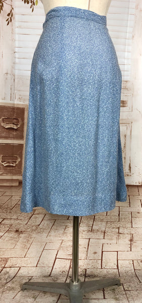 Wonderful Late 1940s Sky Blue Belted Skirt Suit