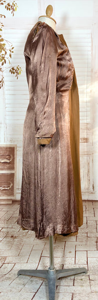 Exquisite 1940s Milk Chocolate Gabardine Belt Back Princess Coat