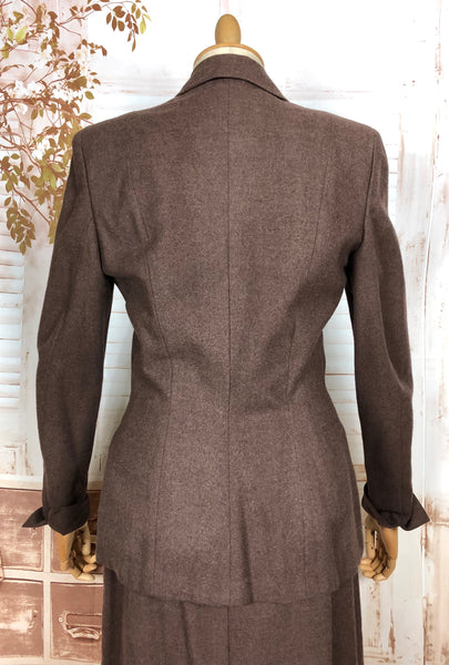 Gorgeous Milk Chocolate Brown 1940s Skirt Suit - Made in California
