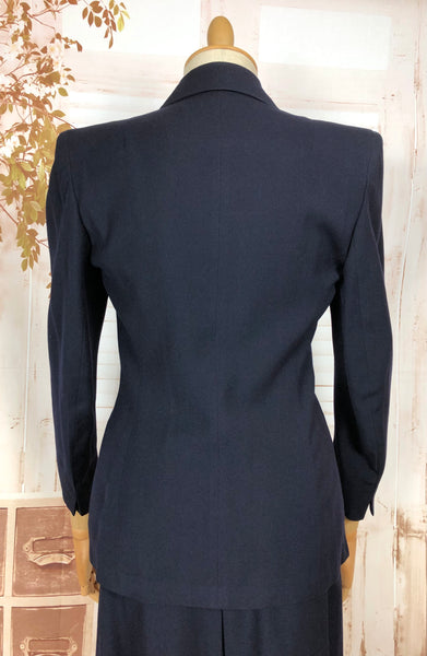 RESERVED FOR AUGGIE - Classic Navy Blue 1940s Suit With Dagger Collar