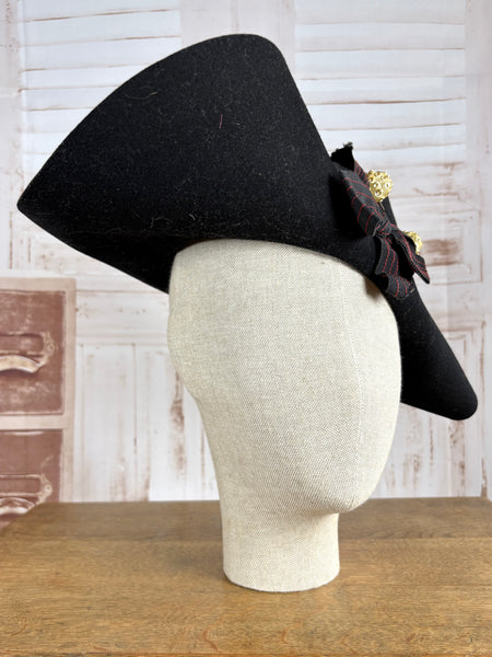 Magnificent Huge Black Late 1930s / Early 1940s Sculptural Hat
