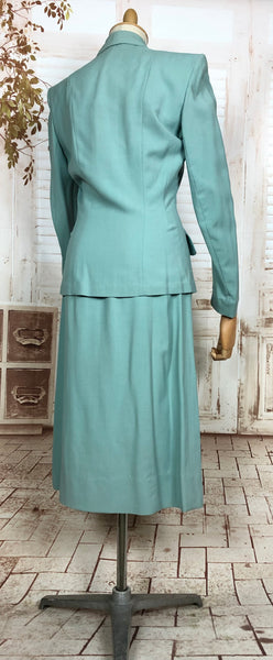 Insane Original 1940s Aqua Turquoise Summer Suit With Beautiful Buttons