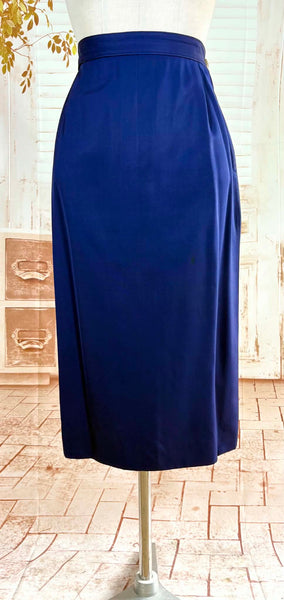 Exquisite Royal Blue 1940s Gabardine Suit With Western Stitching Detail