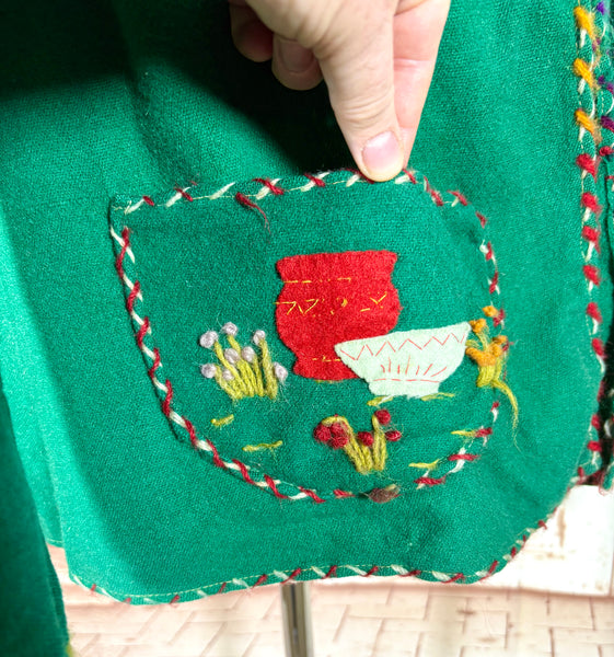 Amazing 1940s Green Mexican Tourist Jacket