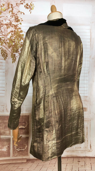 Incredible Original 1920s Antique Gold Lame Tunic